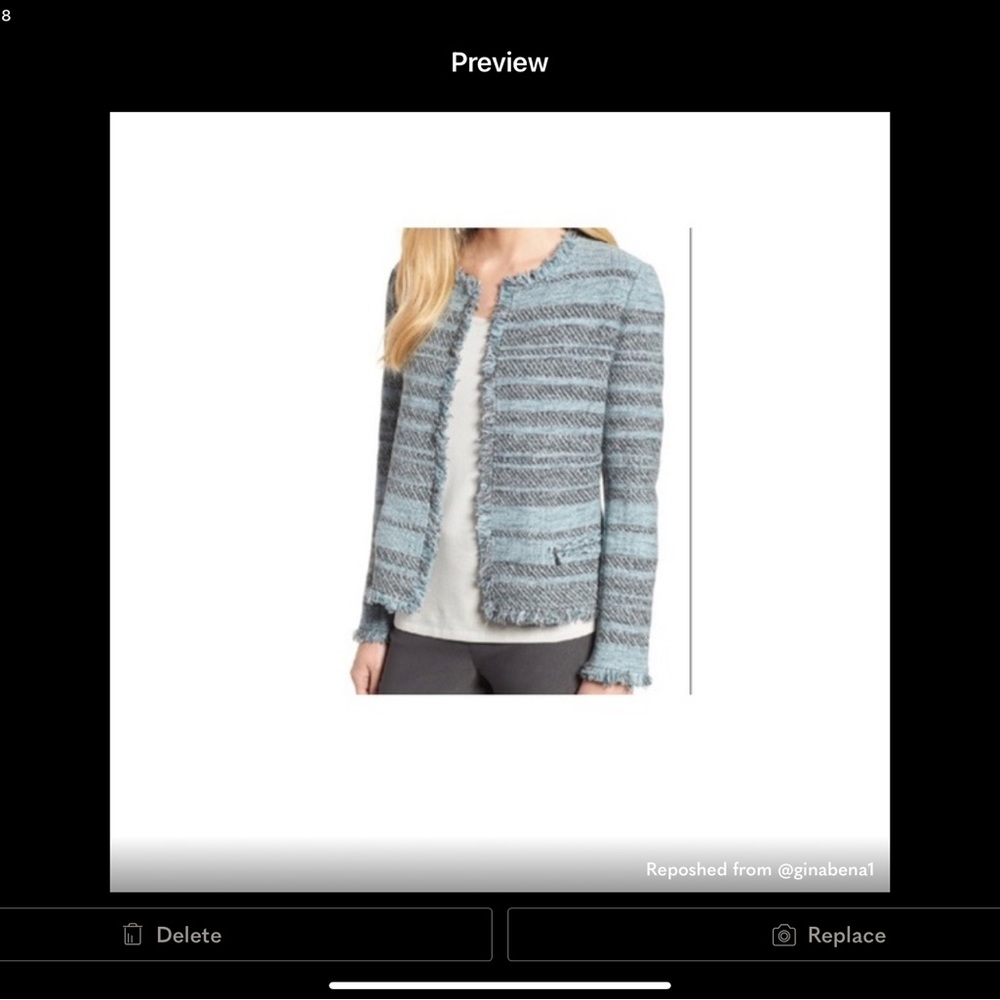 NIC+ZOE striped fringe open cardigan NWT